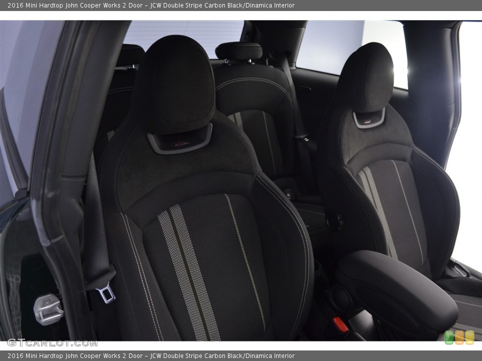 JCW Double Stripe Carbon Black/Dinamica Interior Front Seat for the 2016 Mini Hardtop John Cooper Works 2 Door #115386321