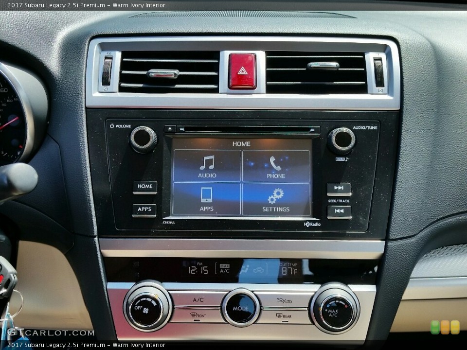 Warm Ivory Interior Controls for the 2017 Subaru Legacy 2.5i Premium #115403301