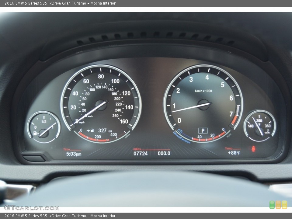 Mocha Interior Gauges for the 2016 BMW 5 Series 535i xDrive Gran Turismo #115420310