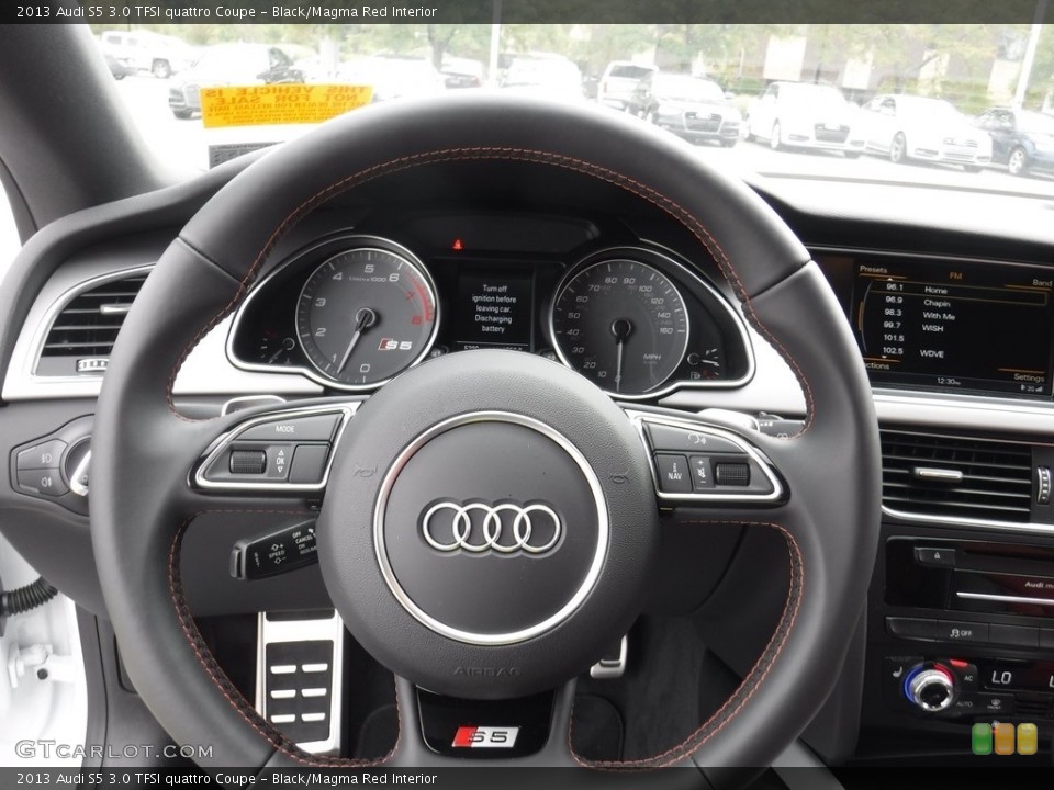 Black/Magma Red Interior Steering Wheel for the 2013 Audi S5 3.0 TFSI quattro Coupe #115422147