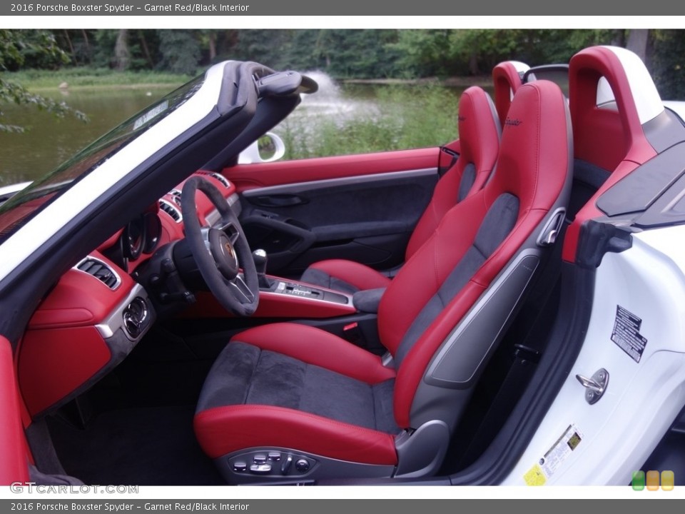 Garnet Red/Black Interior Front Seat for the 2016 Porsche Boxster Spyder #115423282
