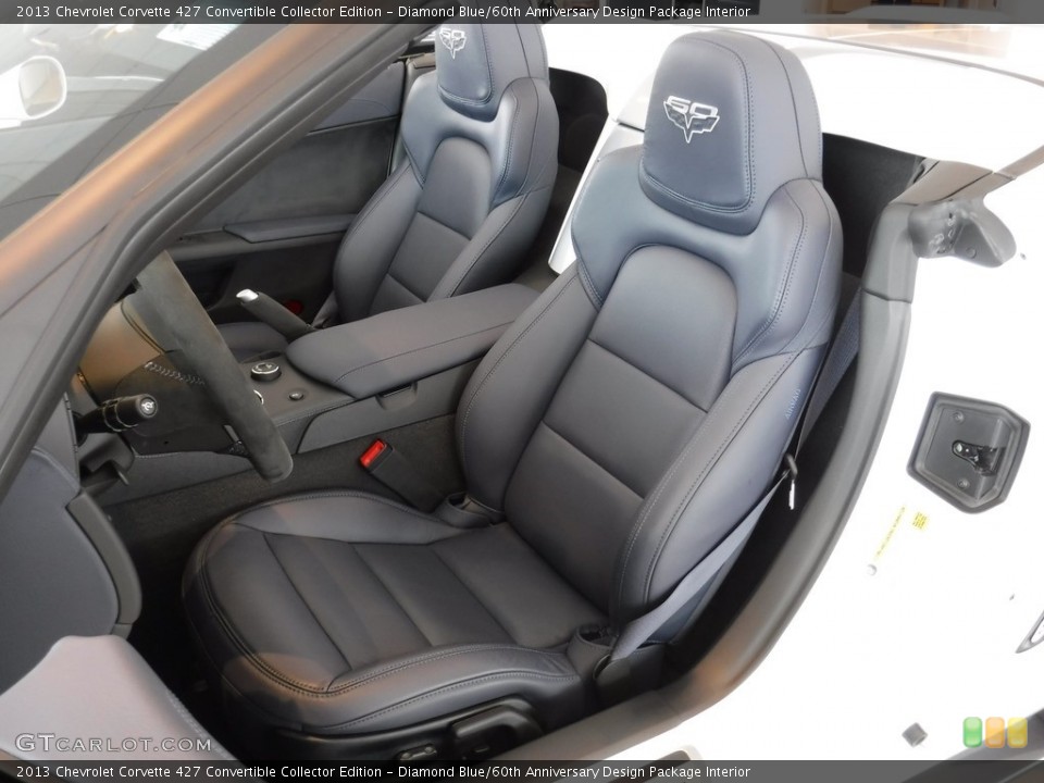 Diamond Blue/60th Anniversary Design Package Interior Front Seat for the 2013 Chevrolet Corvette 427 Convertible Collector Edition #115423941