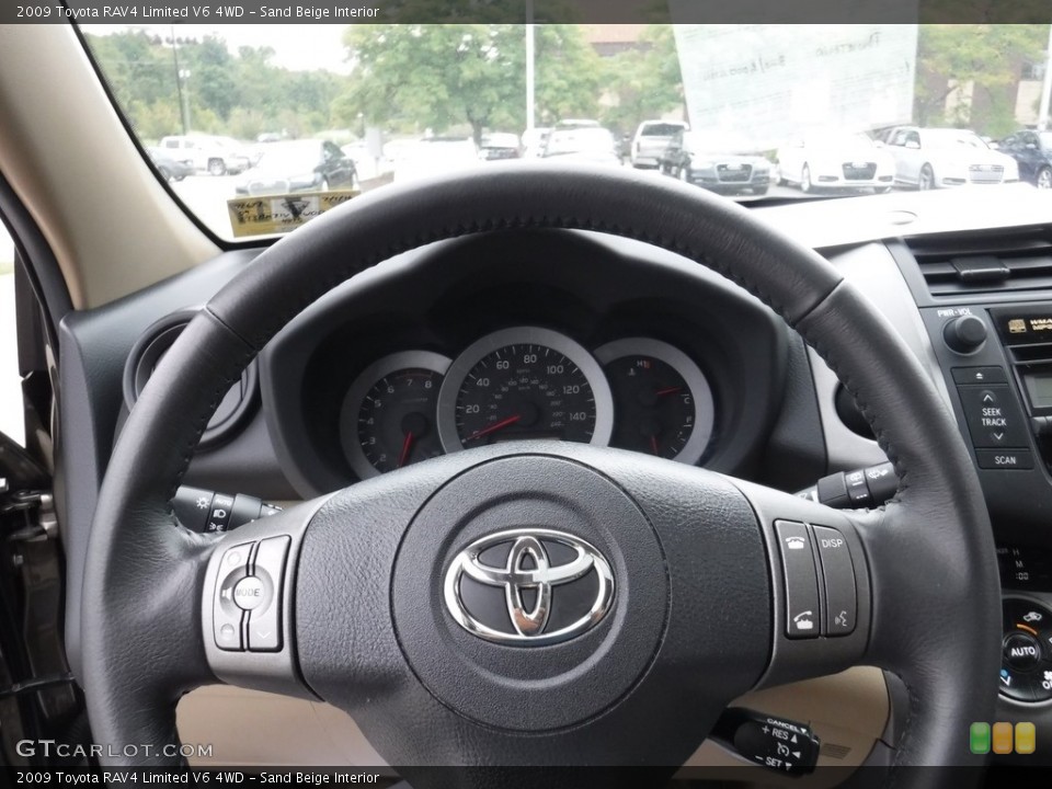 Sand Beige Interior Steering Wheel for the 2009 Toyota RAV4 Limited V6 4WD #115426572