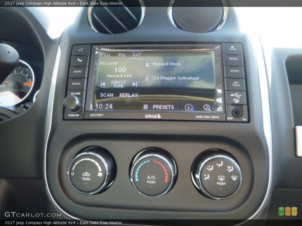 Dark Slate Gray Interior Controls for the 2017 Jeep Compass High Altitude 4x4 #115442556