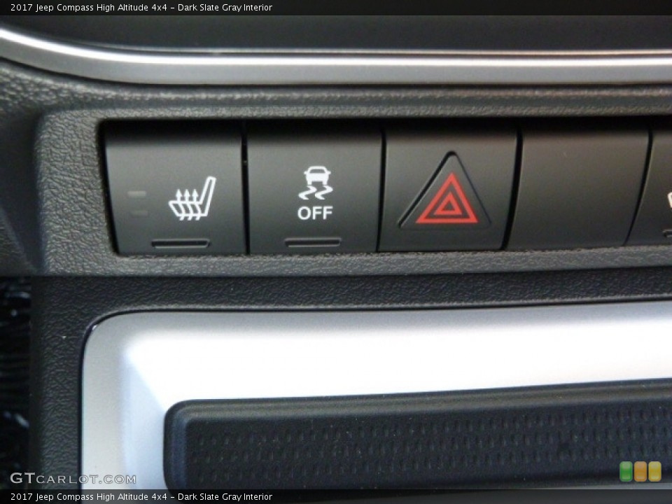 Dark Slate Gray Interior Controls for the 2017 Jeep Compass High Altitude 4x4 #115442589