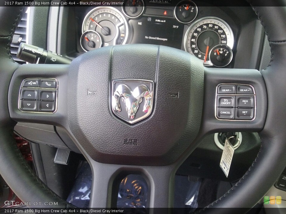 Black/Diesel Gray Interior Steering Wheel for the 2017 Ram 1500 Big Horn Crew Cab 4x4 #115445409