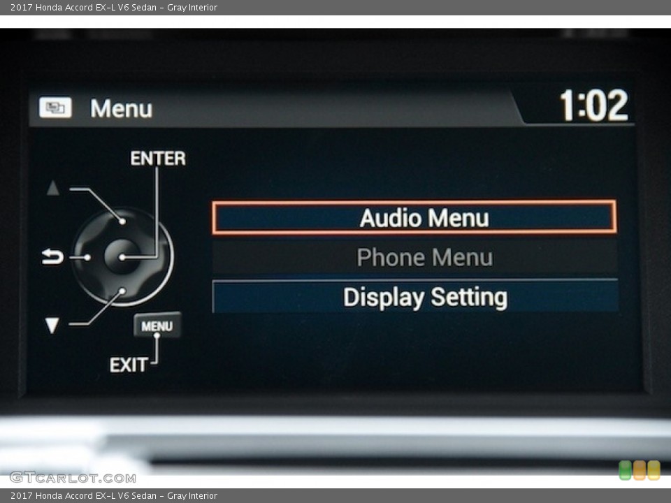 Gray Interior Controls for the 2017 Honda Accord EX-L V6 Sedan #115498898