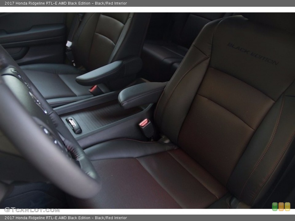 Black/Red Interior Photo for the 2017 Honda Ridgeline RTL-E AWD Black Edition #115500520