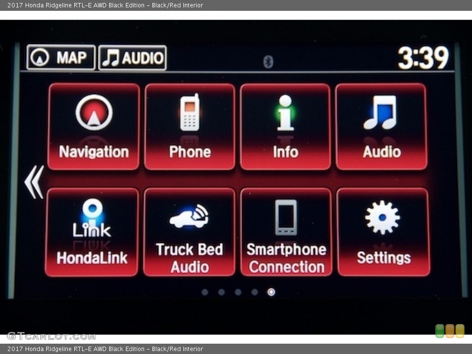 Black/Red Interior Controls for the 2017 Honda Ridgeline RTL-E AWD Black Edition #115500628