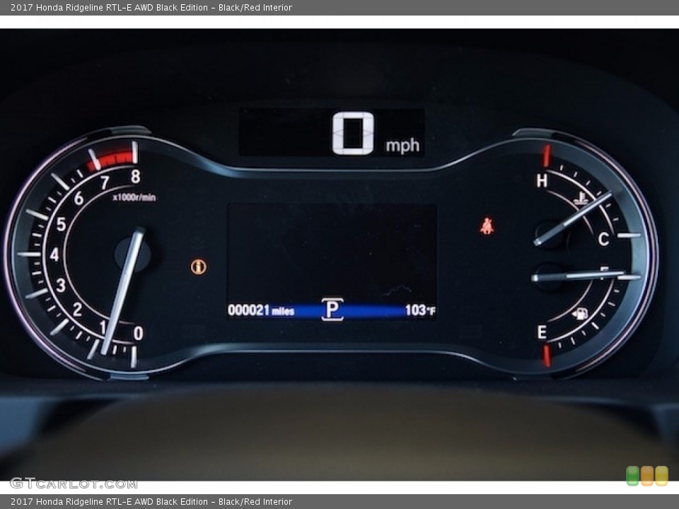 Black/Red Interior Gauges for the 2017 Honda Ridgeline RTL-E AWD Black Edition #115500649