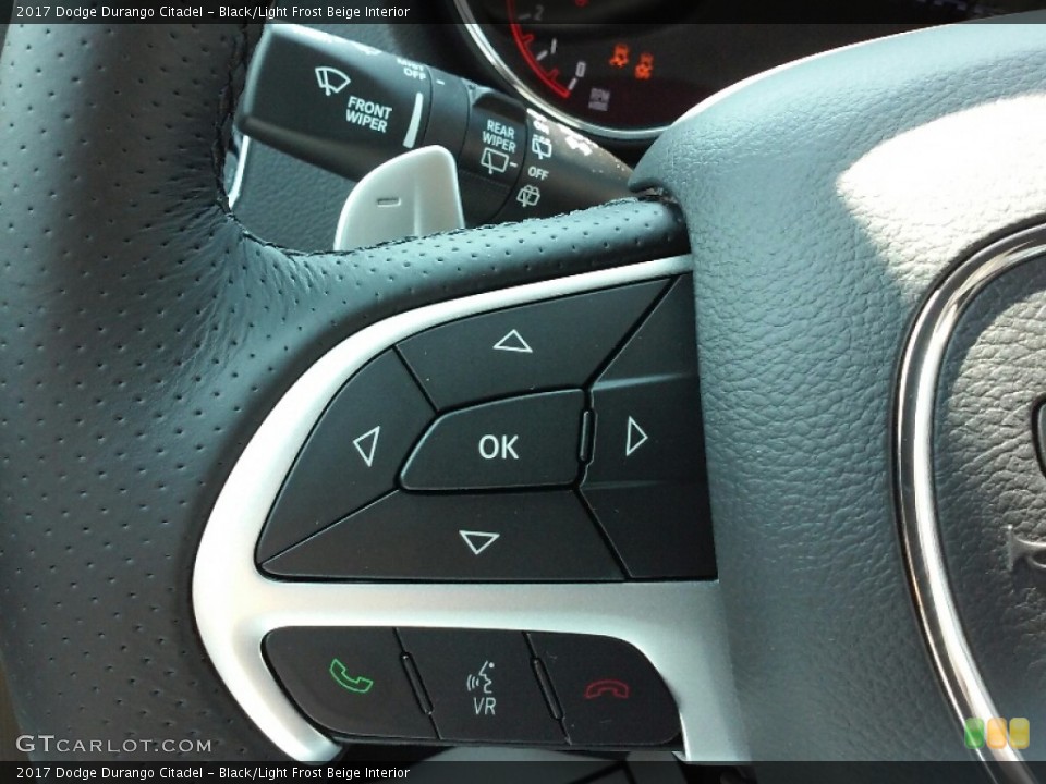 Black/Light Frost Beige Interior Controls for the 2017 Dodge Durango Citadel #115508137