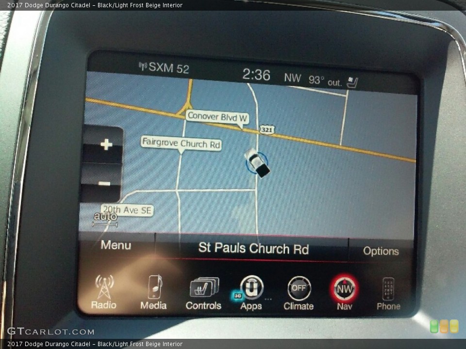Black/Light Frost Beige Interior Navigation for the 2017 Dodge Durango Citadel #115508200