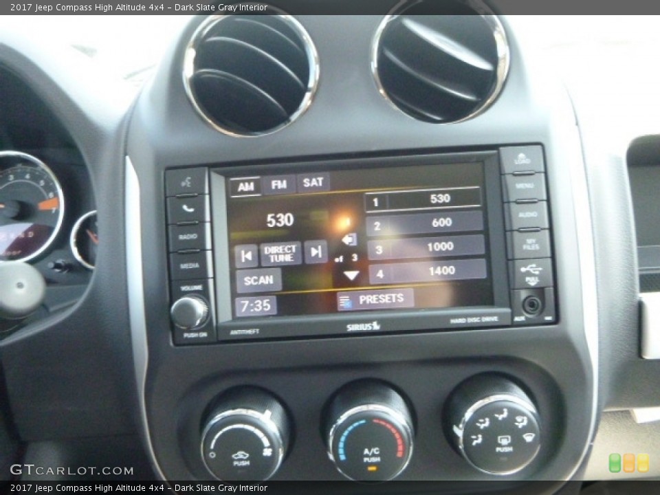 Dark Slate Gray Interior Controls for the 2017 Jeep Compass High Altitude 4x4 #115538711