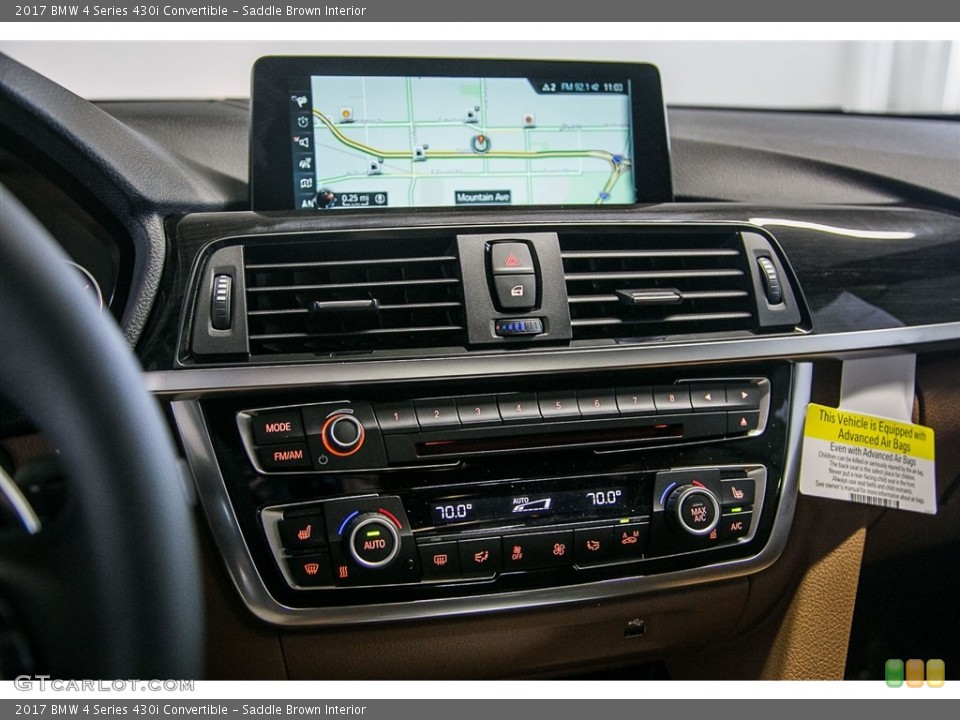 Saddle Brown Interior Navigation for the 2017 BMW 4 Series 430i Convertible #115545611