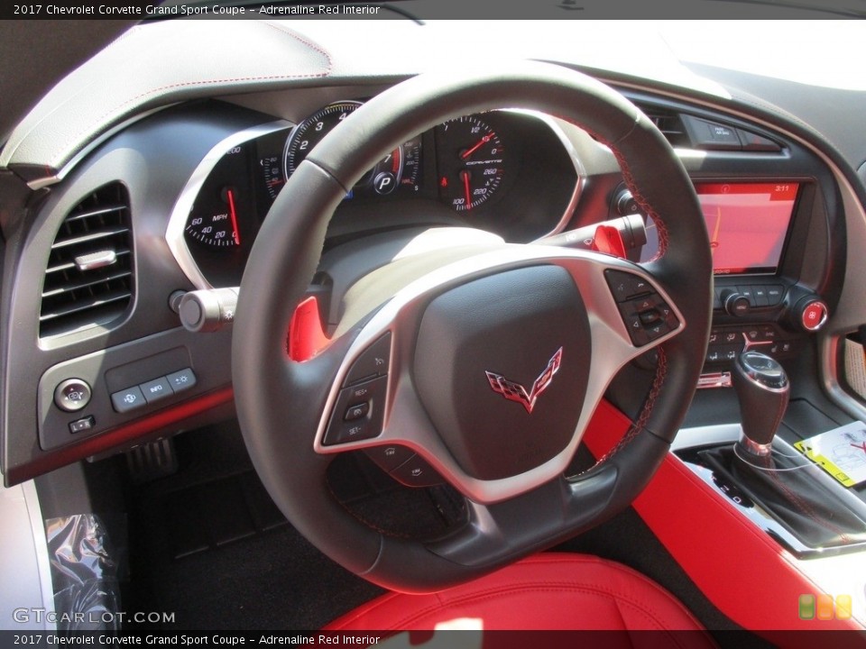 Adrenaline Red Interior Steering Wheel for the 2017 Chevrolet Corvette Grand Sport Coupe #115549526