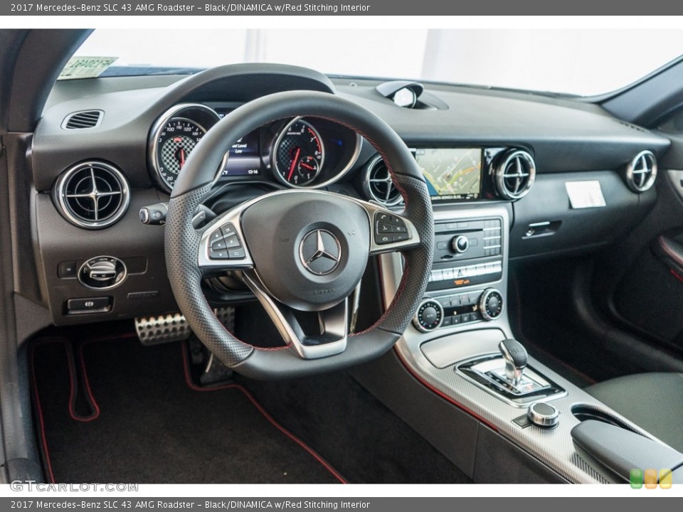 Black/DINAMICA w/Red Stitching Interior Dashboard for the 2017 Mercedes-Benz SLC 43 AMG Roadster #115551605