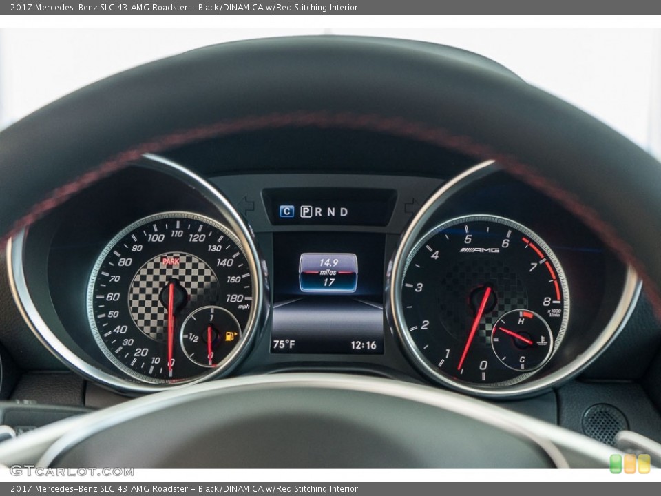 Black/DINAMICA w/Red Stitching Interior Gauges for the 2017 Mercedes-Benz SLC 43 AMG Roadster #115551629