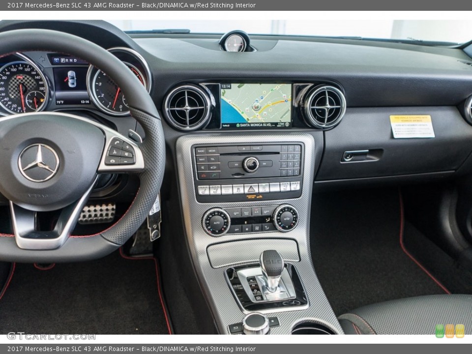 Black/DINAMICA w/Red Stitching Interior Dashboard for the 2017 Mercedes-Benz SLC 43 AMG Roadster #115551656