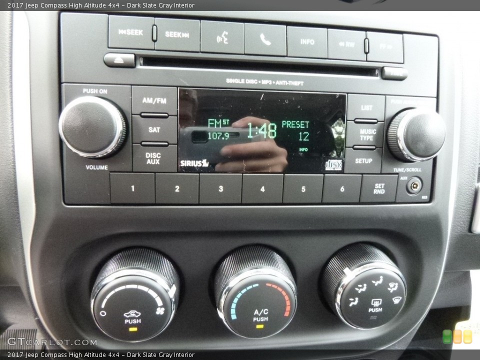 Dark Slate Gray Interior Controls for the 2017 Jeep Compass High Altitude 4x4 #115575110