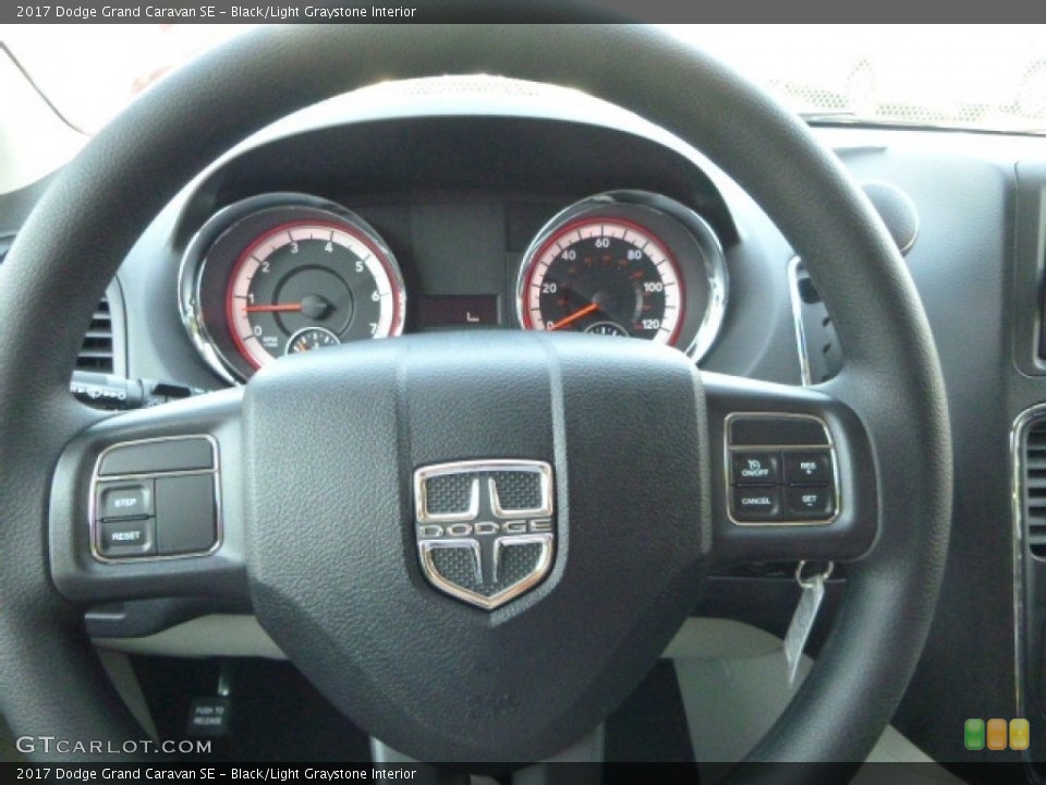 Black/Light Graystone Interior Steering Wheel for the 2017 Dodge Grand Caravan SE #115579952