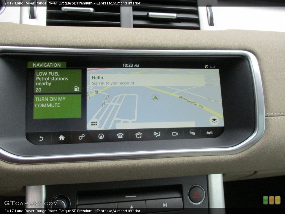 Espresso/Almond Interior Navigation for the 2017 Land Rover Range Rover Evoque SE Premium #115595494