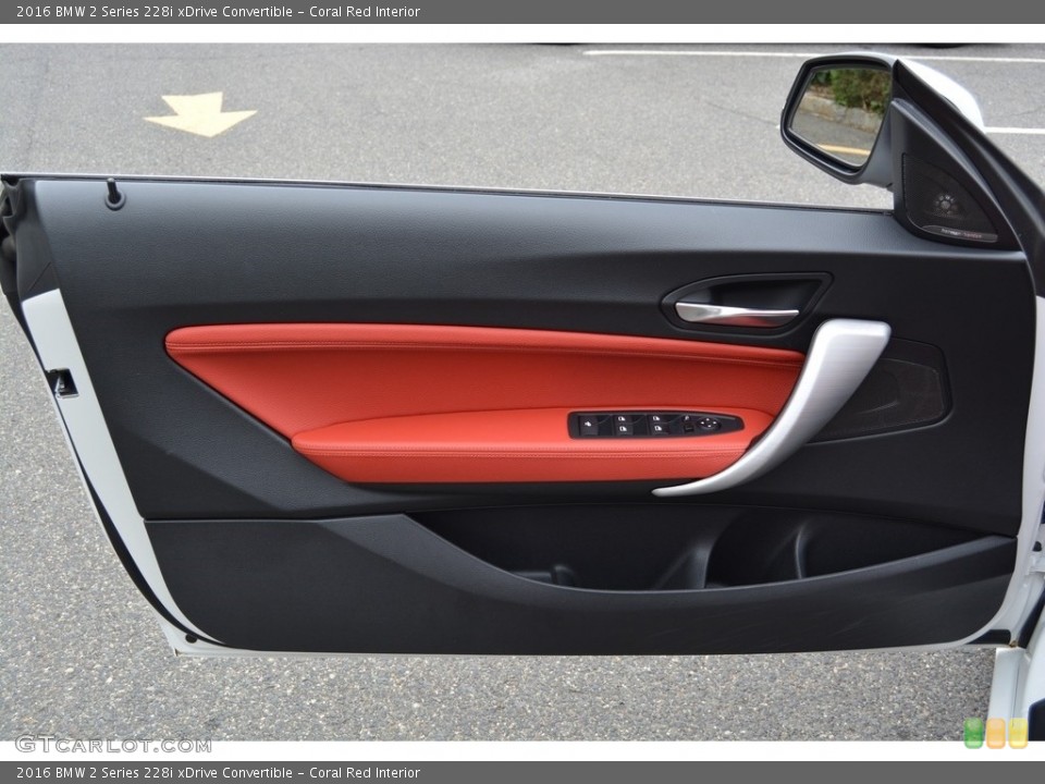Coral Red Interior Door Panel for the 2016 BMW 2 Series 228i xDrive Convertible #115614814