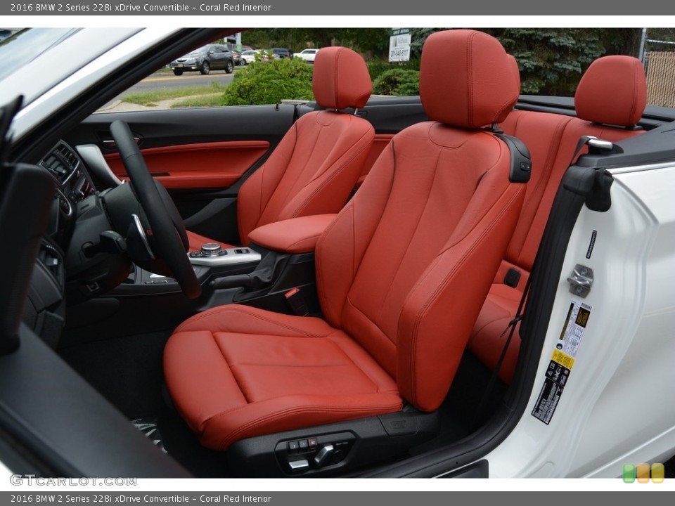 Coral Red Interior Front Seat for the 2016 BMW 2 Series 228i xDrive Convertible #115614892