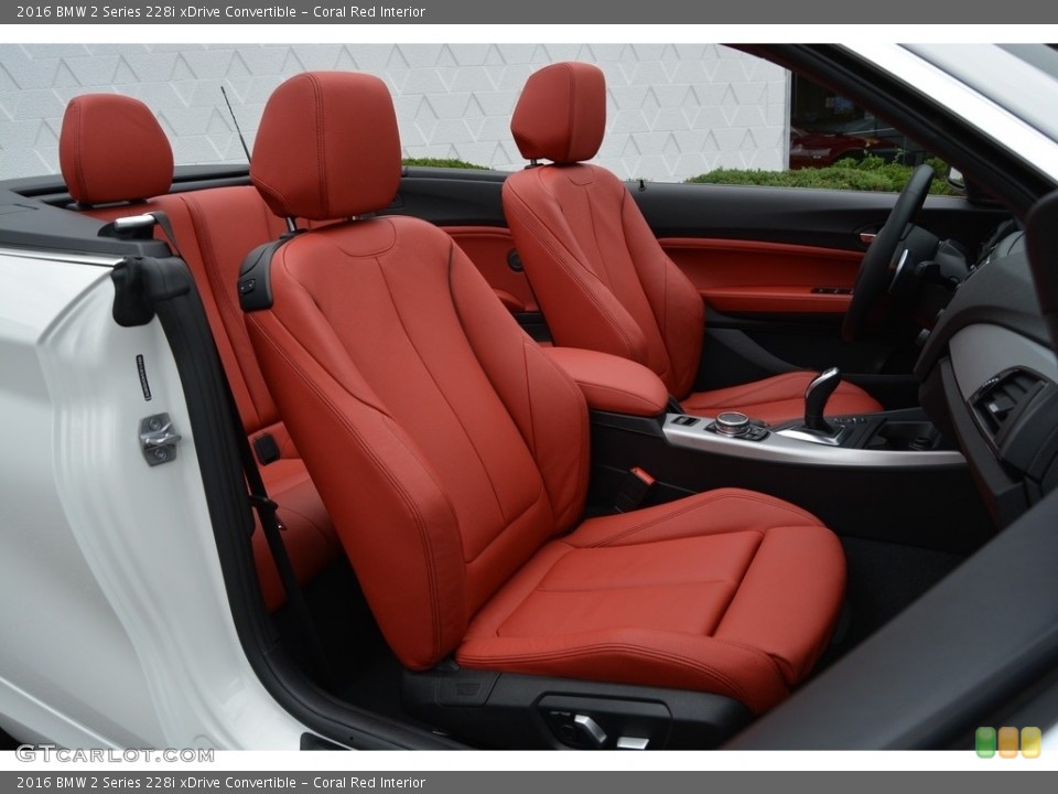 Coral Red Interior Front Seat for the 2016 BMW 2 Series 228i xDrive Convertible #115615093