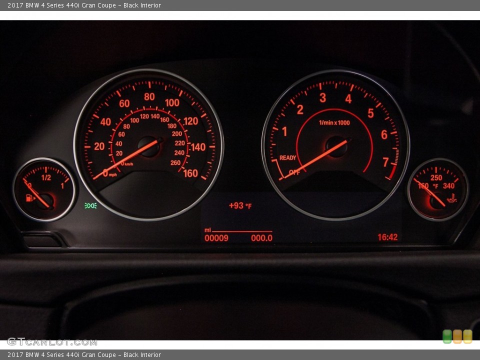 Black Interior Gauges for the 2017 BMW 4 Series 440i Gran Coupe #115633254