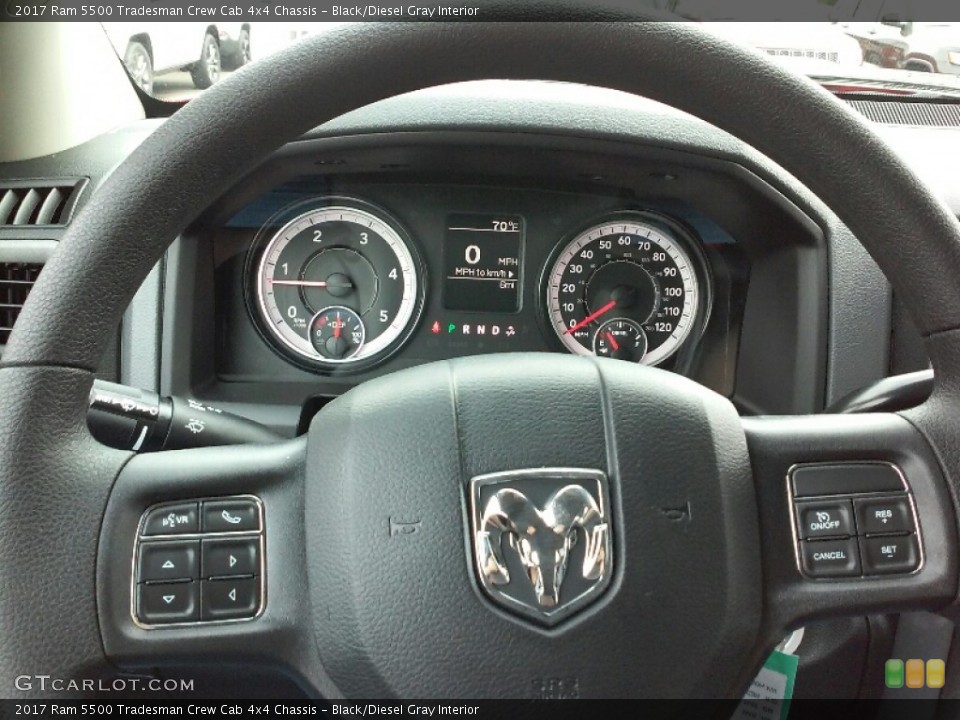 Black/Diesel Gray Interior Steering Wheel for the 2017 Ram 5500 Tradesman Crew Cab 4x4 Chassis #115647580