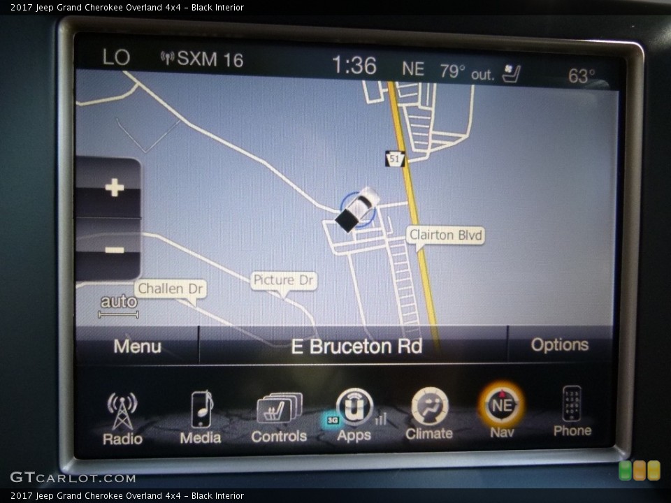 Black Interior Navigation for the 2017 Jeep Grand Cherokee Overland 4x4 #115658798