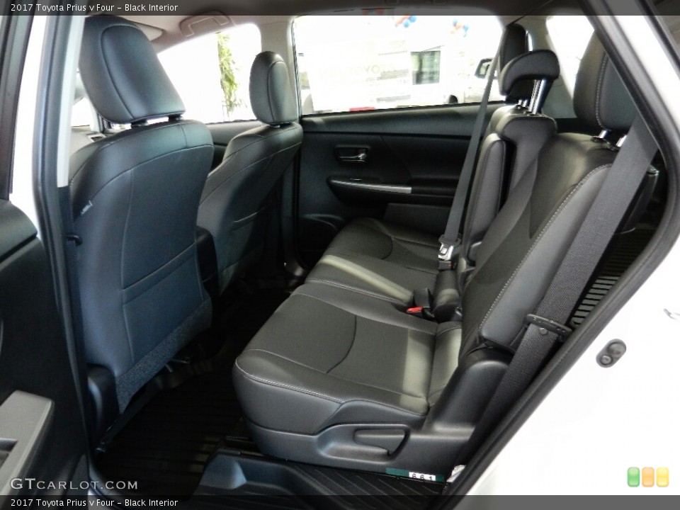 Black Interior Rear Seat for the 2017 Toyota Prius v Four #115675555