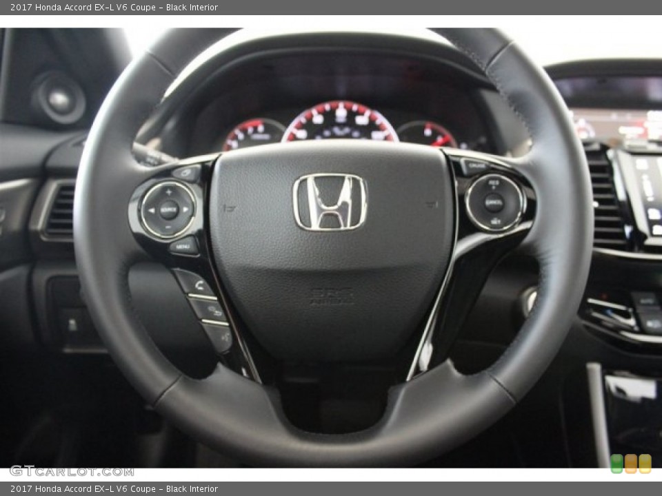 Black Interior Steering Wheel for the 2017 Honda Accord EX-L V6 Coupe #115681879