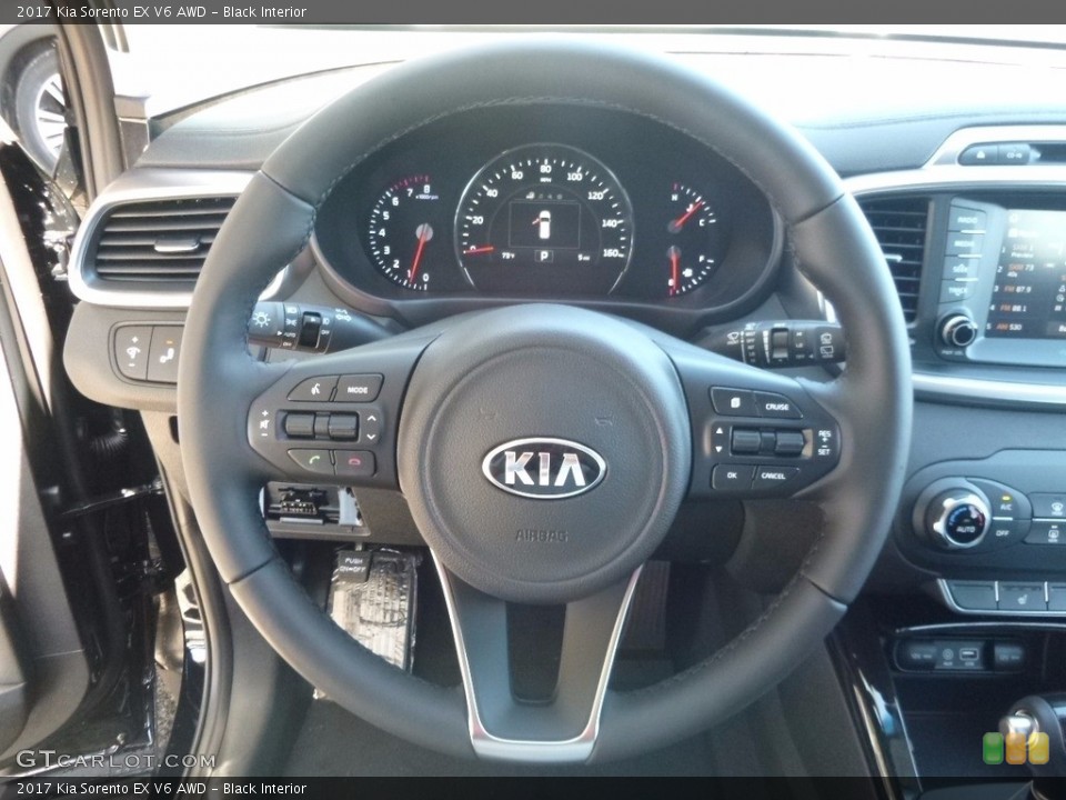 Black Interior Steering Wheel for the 2017 Kia Sorento EX V6 AWD #115688764