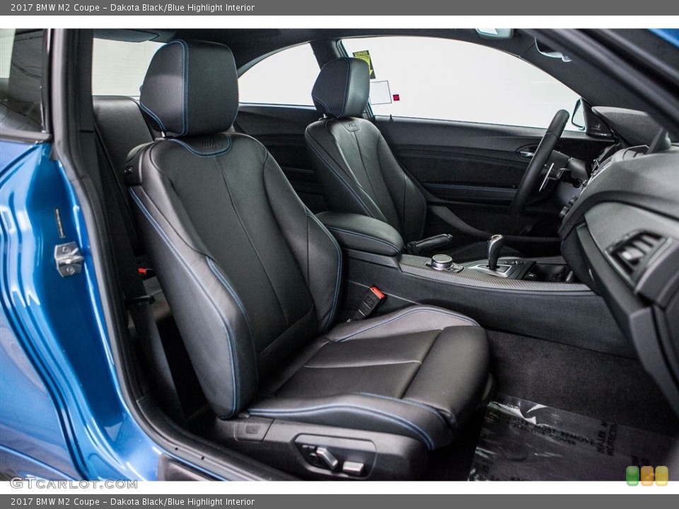 Dakota Black/Blue Highlight Interior Photo for the 2017 BMW M2 Coupe #115719015