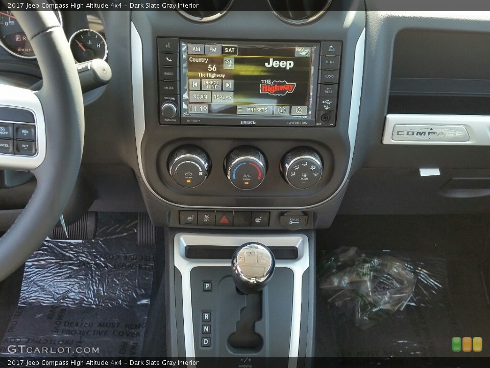 Dark Slate Gray Interior Controls for the 2017 Jeep Compass High Altitude 4x4 #115722487