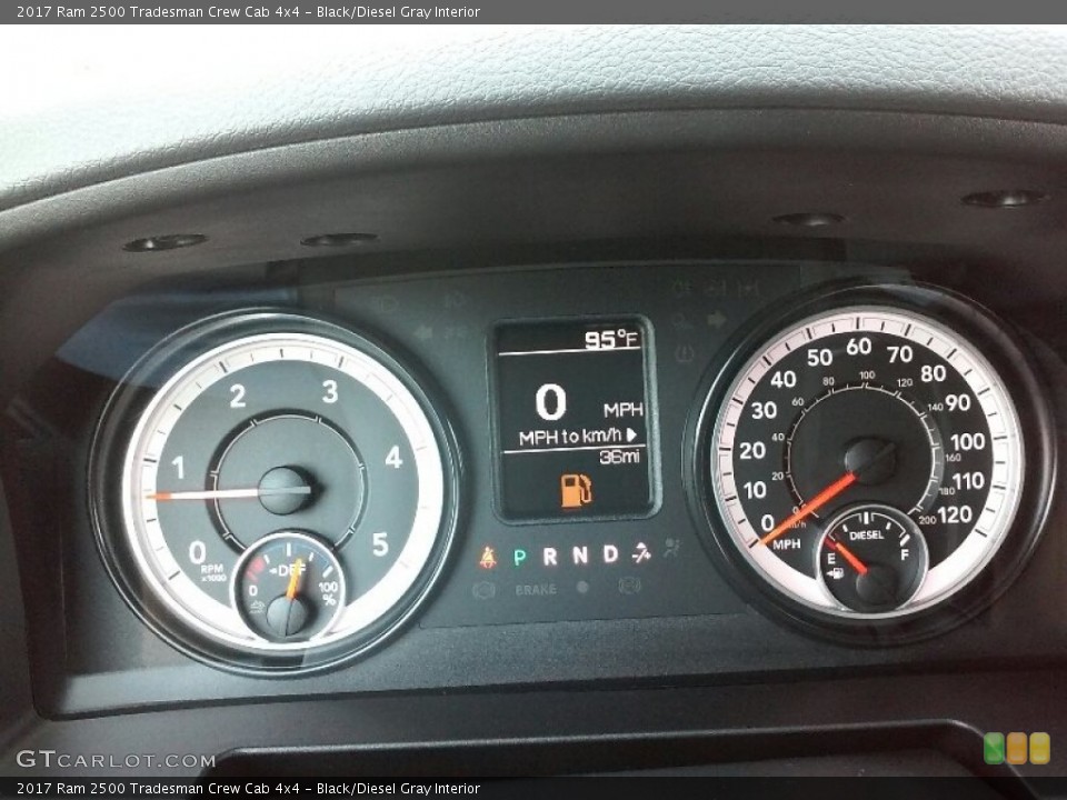 Black/Diesel Gray Interior Gauges for the 2017 Ram 2500 Tradesman Crew Cab 4x4 #115752289