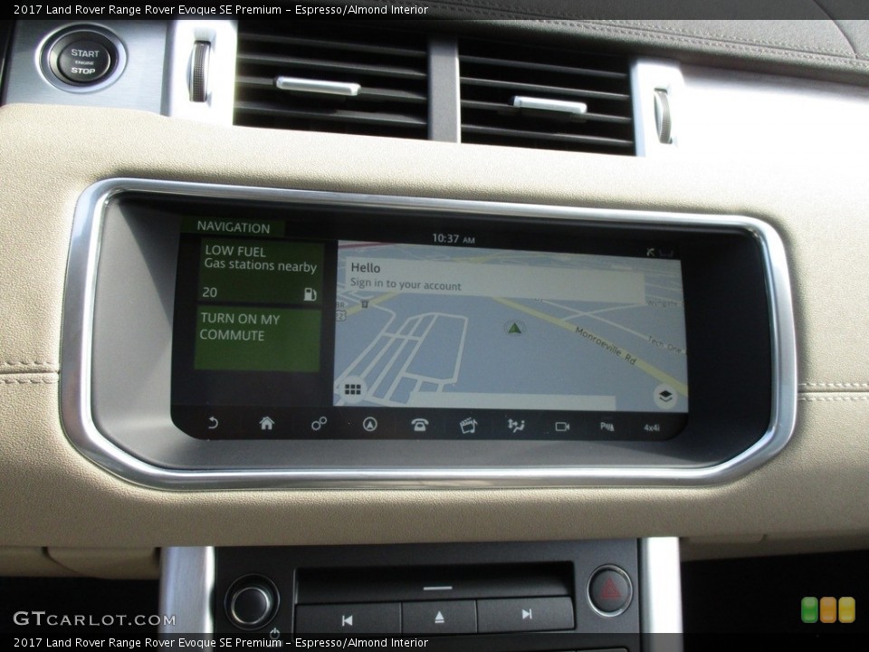 Espresso/Almond Interior Navigation for the 2017 Land Rover Range Rover Evoque SE Premium #115763141