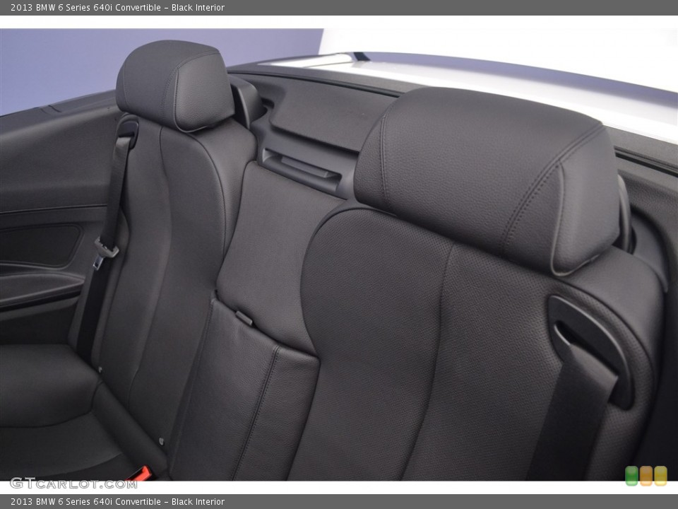 Black Interior Rear Seat for the 2013 BMW 6 Series 640i Convertible #115791411