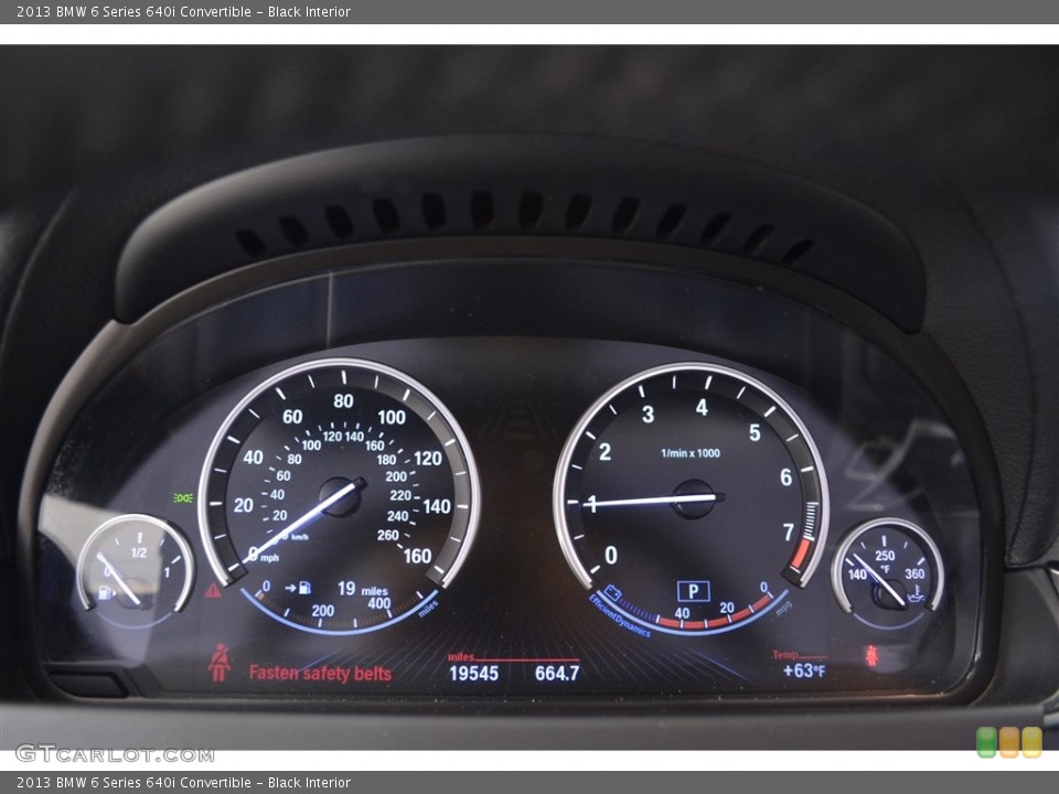 Black Interior Gauges for the 2013 BMW 6 Series 640i Convertible #115791765