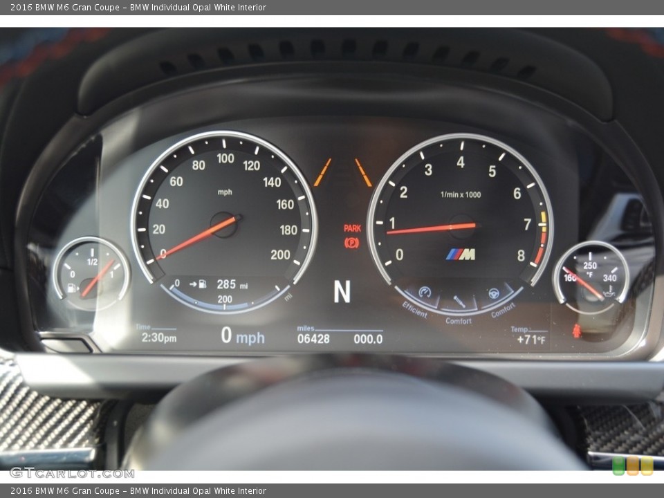 BMW Individual Opal White Interior Gauges for the 2016 BMW M6 Gran Coupe #115799001