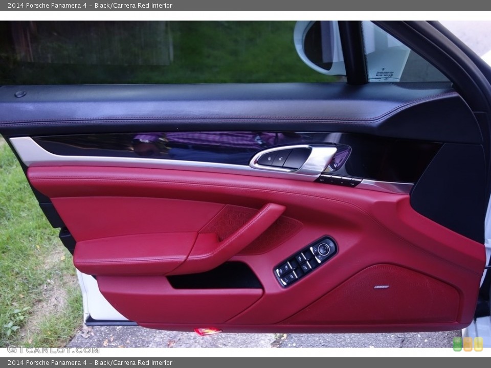 Black/Carrera Red Interior Door Panel for the 2014 Porsche Panamera 4 #115803030