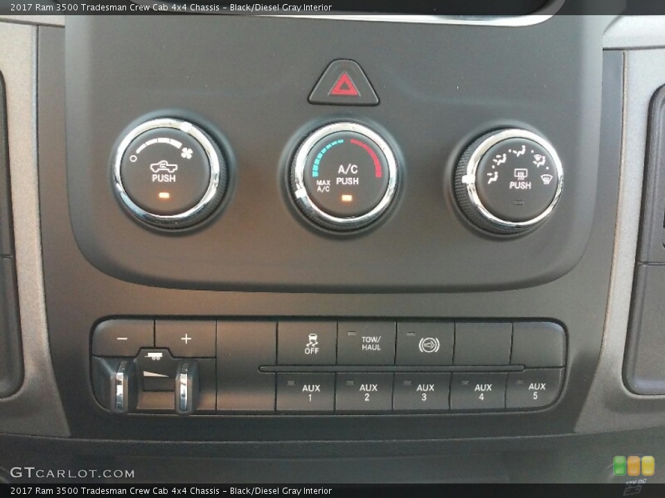 Black/Diesel Gray Interior Controls for the 2017 Ram 3500 Tradesman Crew Cab 4x4 Chassis #115836933