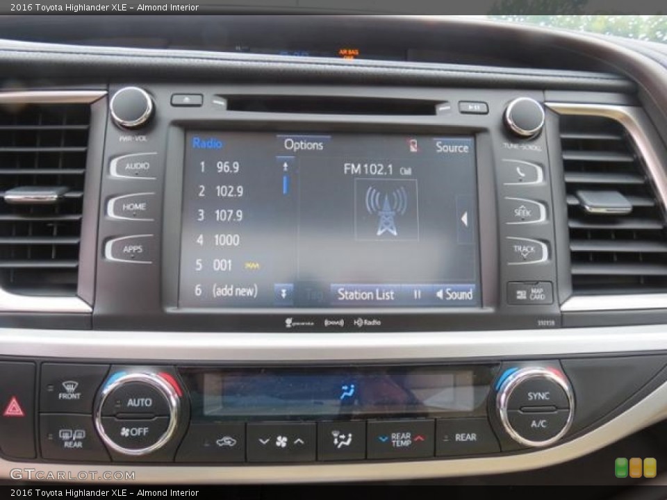 Almond Interior Controls for the 2016 Toyota Highlander XLE #115844328
