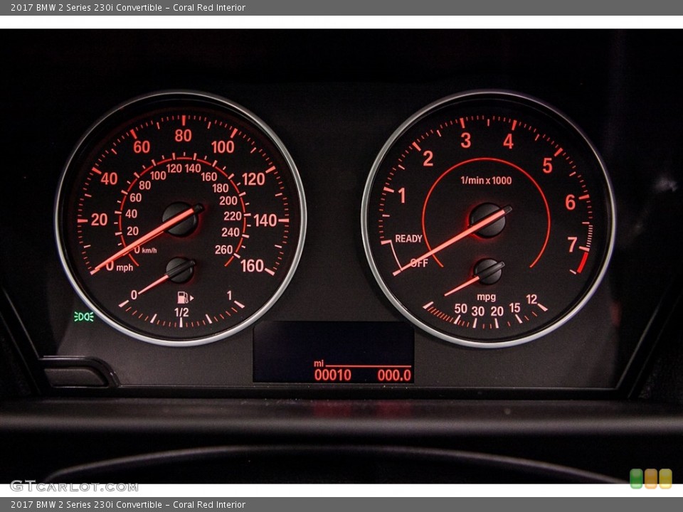 Coral Red Interior Gauges for the 2017 BMW 2 Series 230i Convertible #115876941