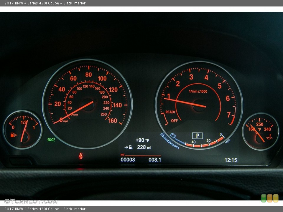 Black Interior Gauges for the 2017 BMW 4 Series 430i Coupe #115878156