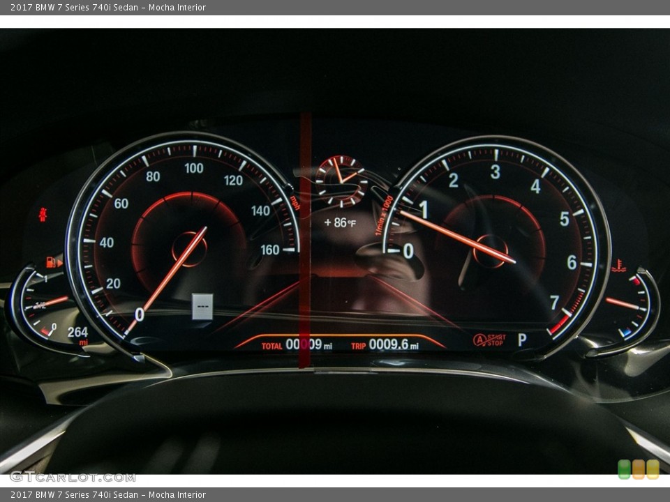 Mocha Interior Gauges for the 2017 BMW 7 Series 740i Sedan #115879305