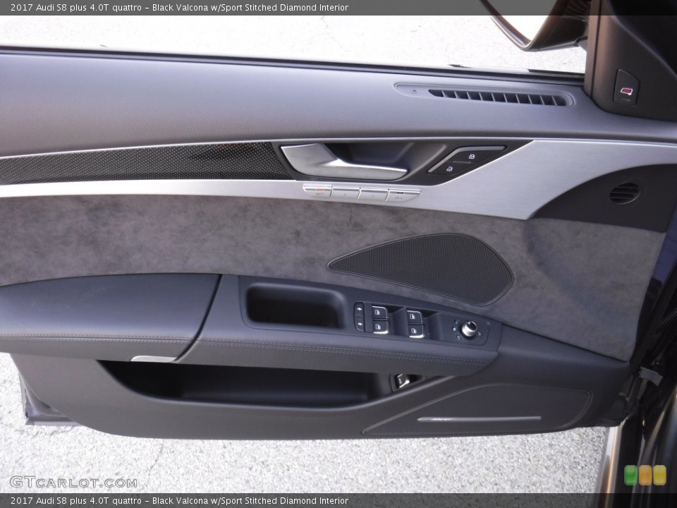Black Valcona w/Sport Stitched Diamond Interior Door Panel for the 2017 Audi S8 plus 4.0T quattro #115881975