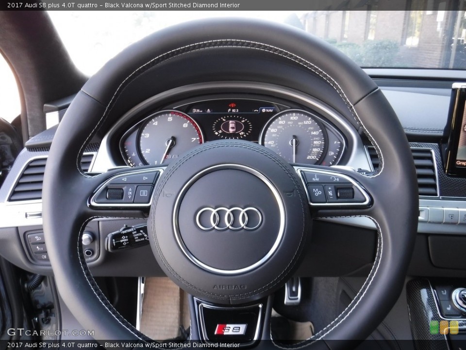 Black Valcona w/Sport Stitched Diamond Interior Steering Wheel for the 2017 Audi S8 plus 4.0T quattro #115882233