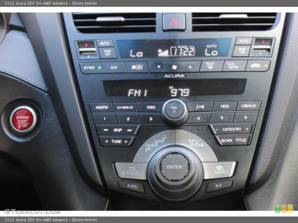 Ebony Interior Controls for the 2012 Acura ZDX SH-AWD Advance #115883049